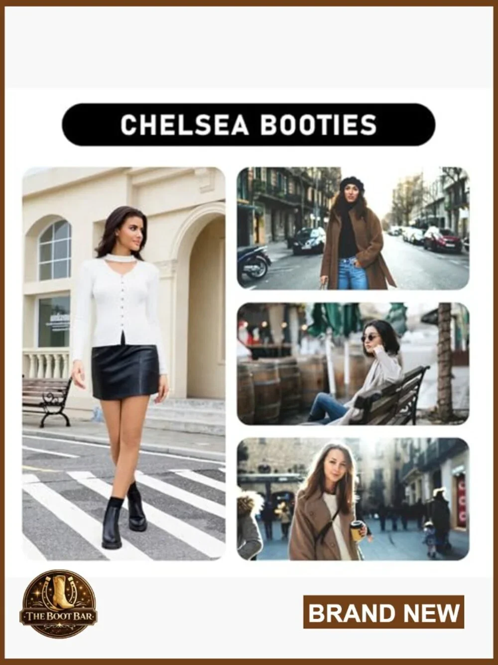 Women's Platform Chelsea Boots Chunky Heel Ankle Booties Leather Lug Sole